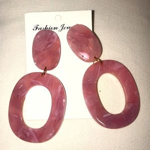 Pink fashion earrings